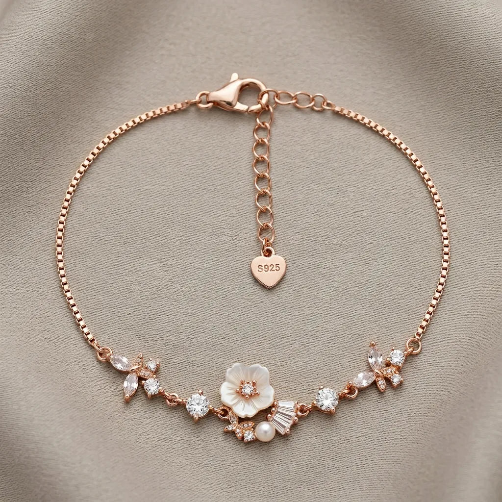 925 Silver Rose Gold Bracelet