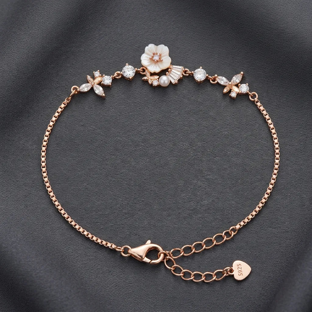 925 Silver Rose Gold Bracelet
