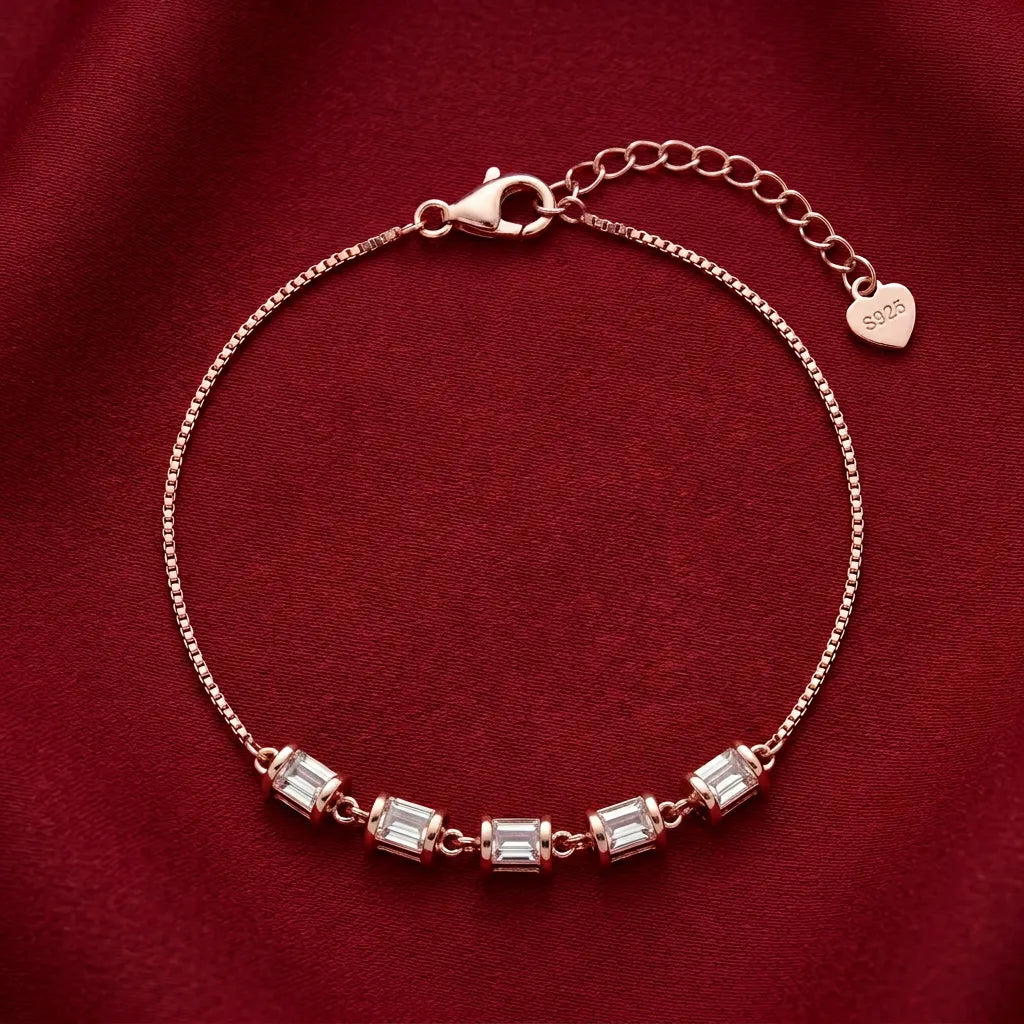 925 Silver Rose Gold Bracelet