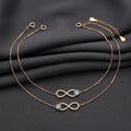 925 Rose Gold Infinity Anklets