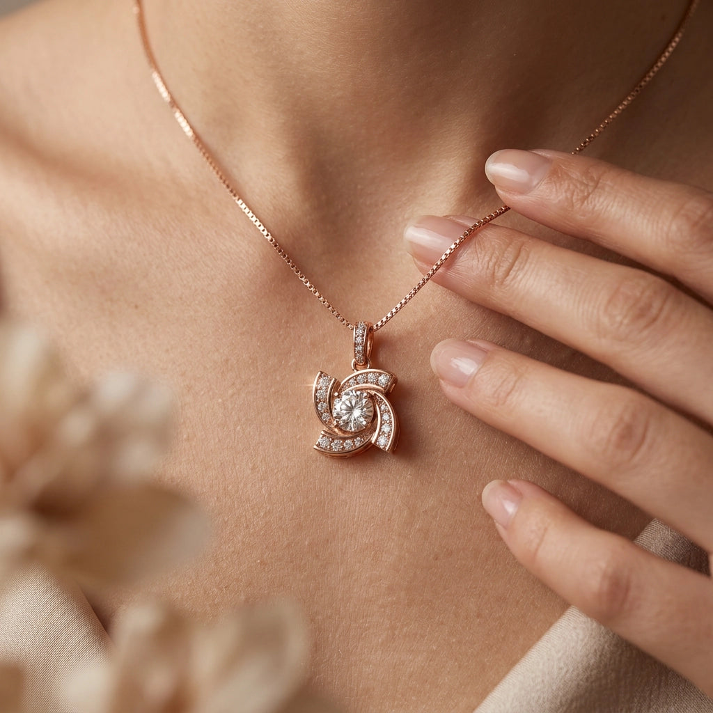 Silver Spin Pendent Necklace