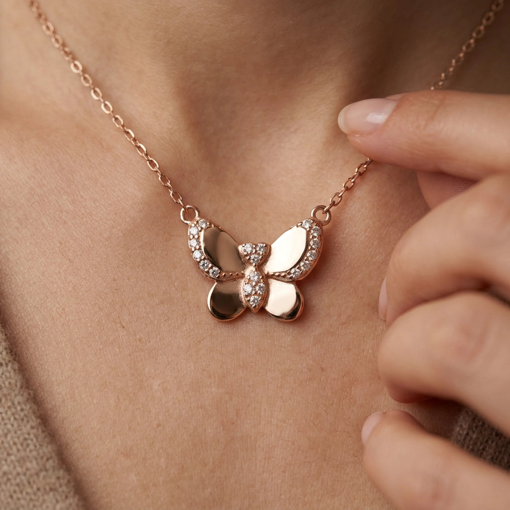 Silver butterfly pendent Necklace