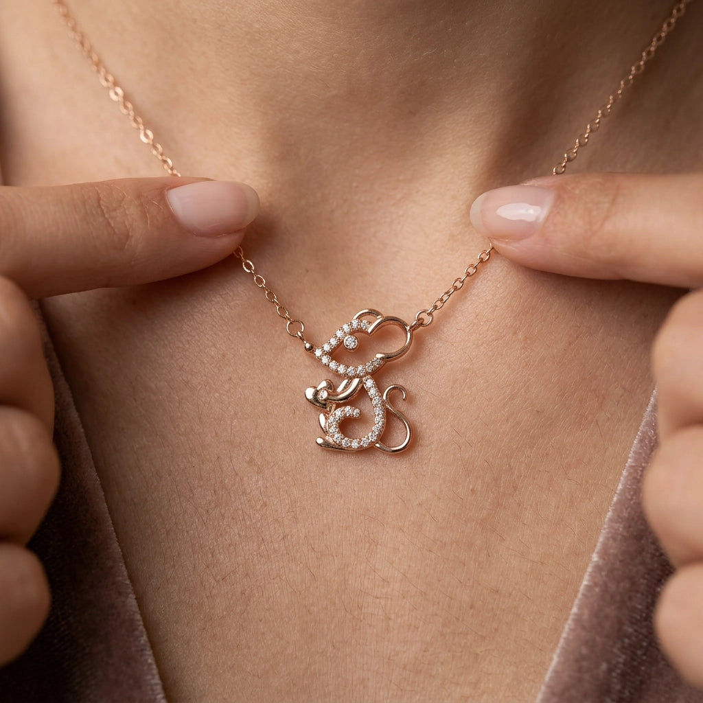 Silver Mouse Pendent Necklace
