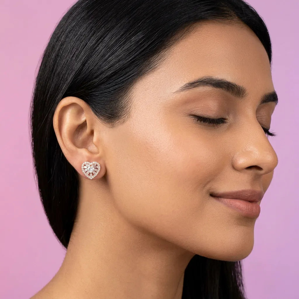 925 Silver Rose Gold Earrings
