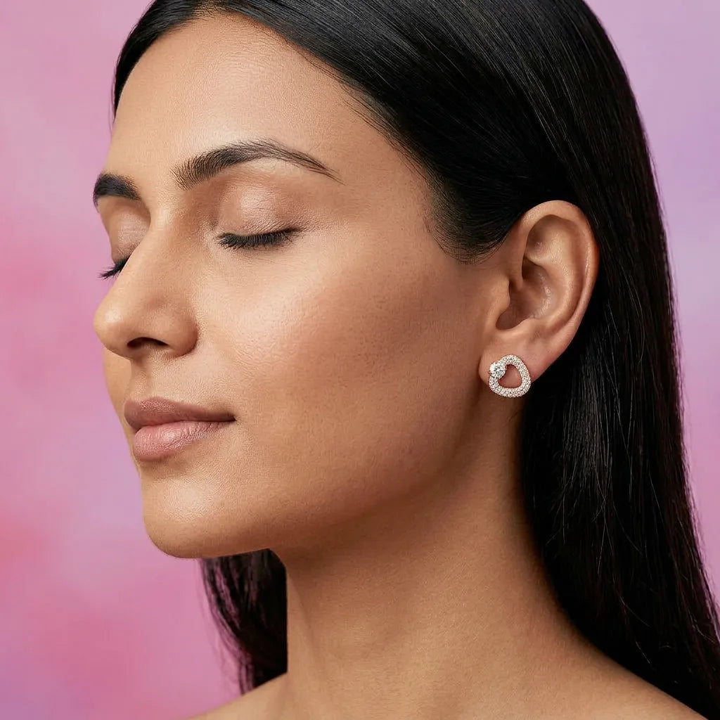 925 Silver Rose Gold Earrings