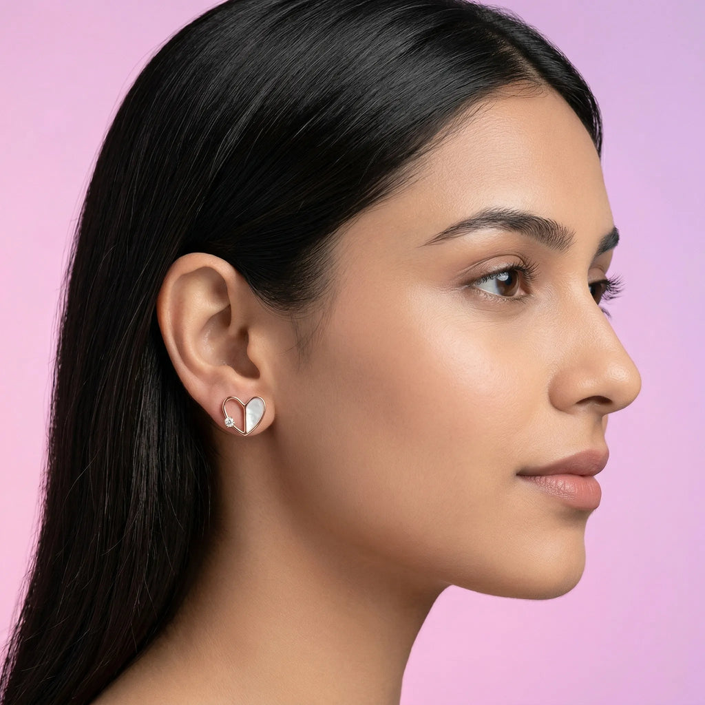 925 Silver Rose Gold Earrings