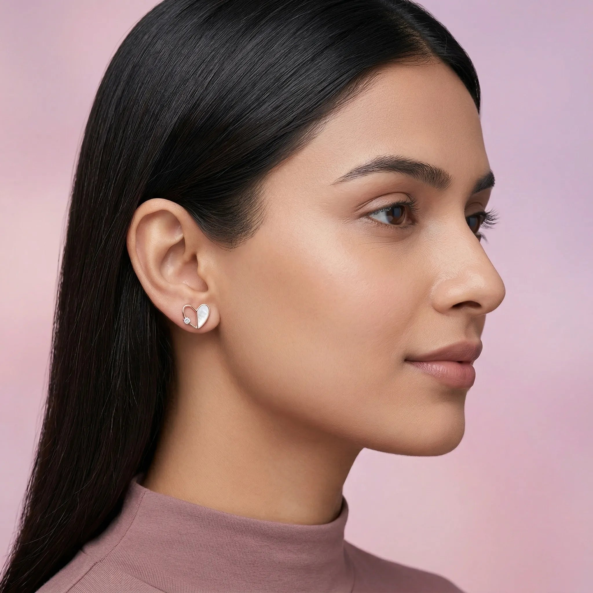 925 Silver Rose Gold Earrings