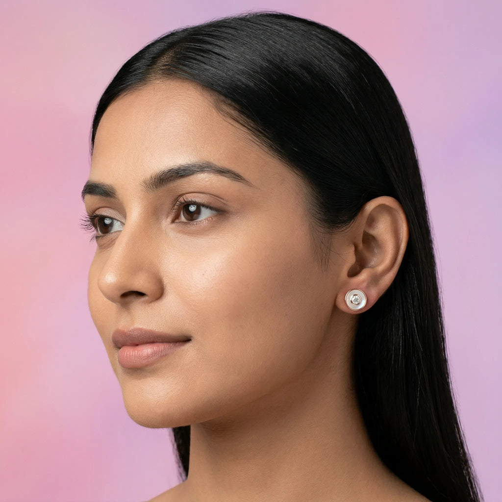 925 Silver Rose Gold Earrings