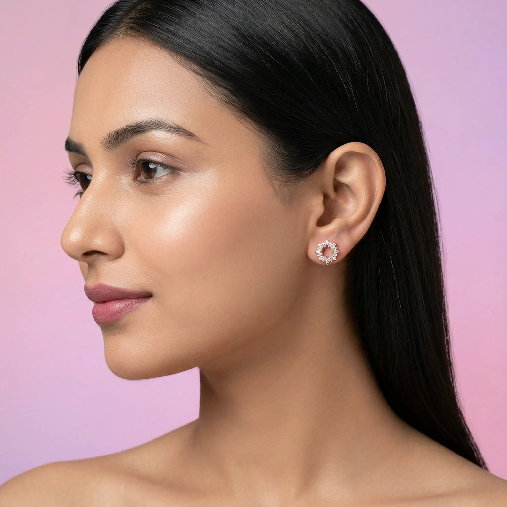 925 Silver Rose Gold Earrings