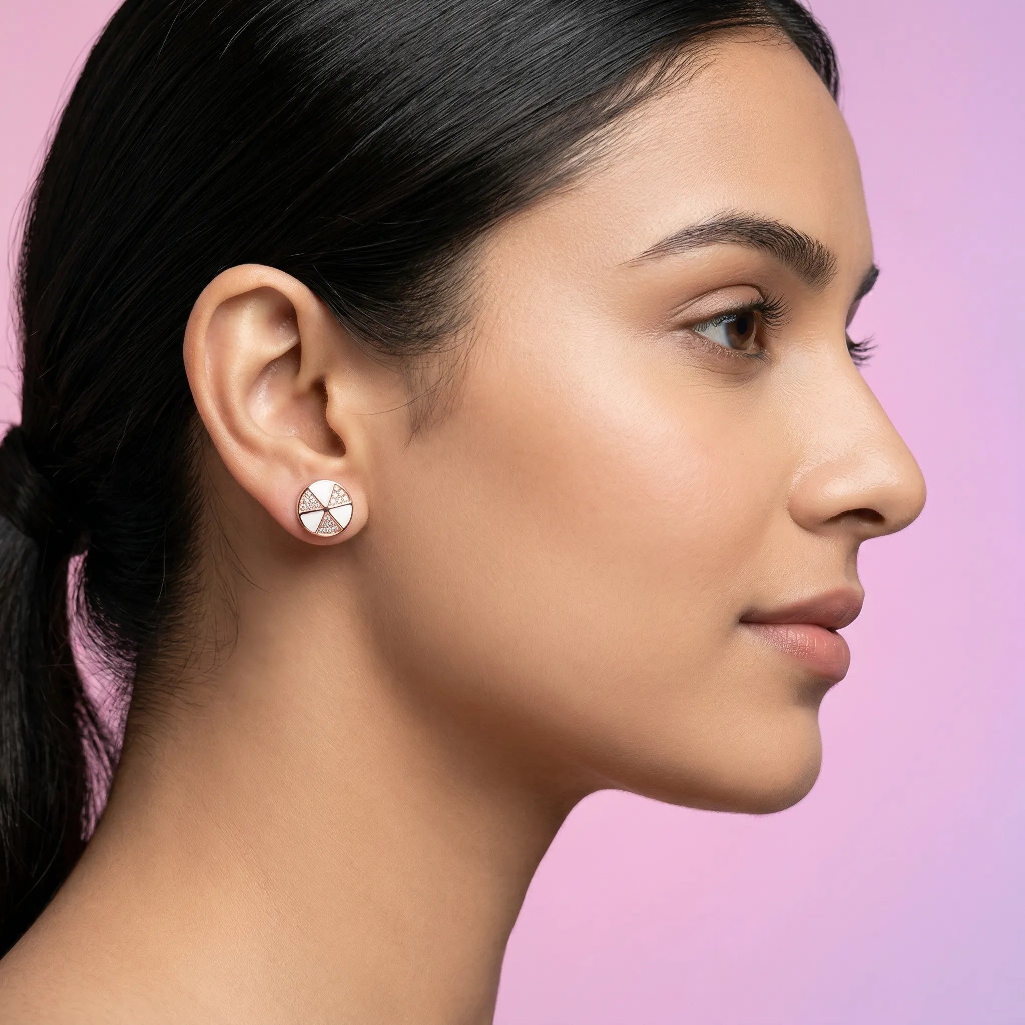 925 Silver Rose Gold Earrings
