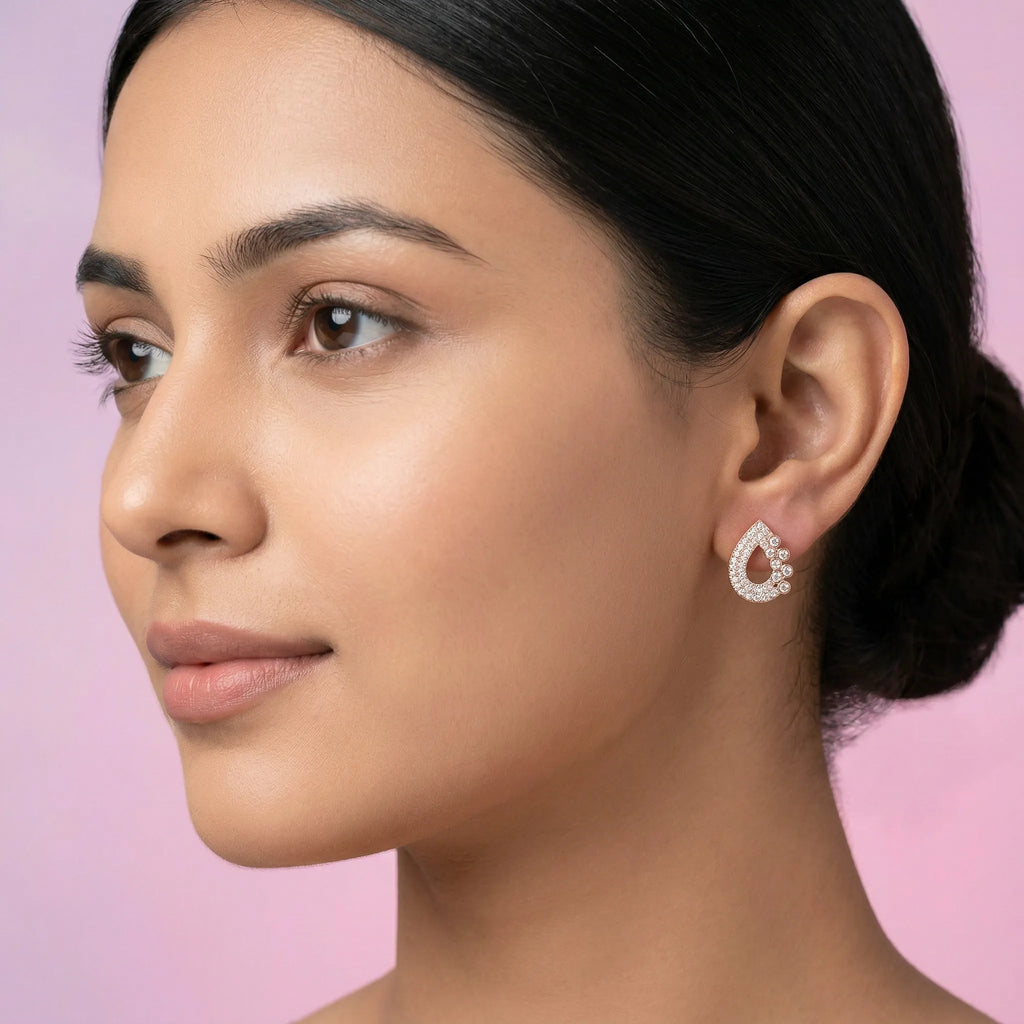 925 Silver Rose Gold Earrings