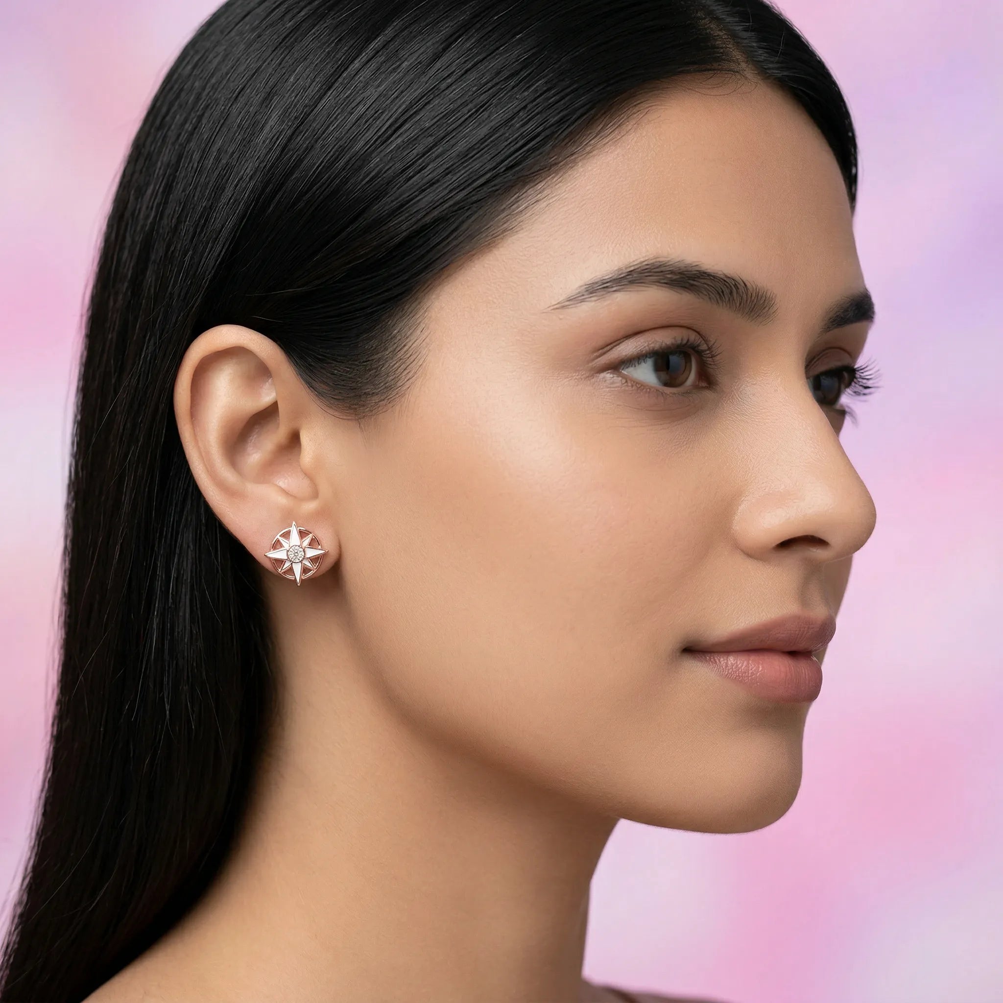 925 Silver Rose Gold Earrings