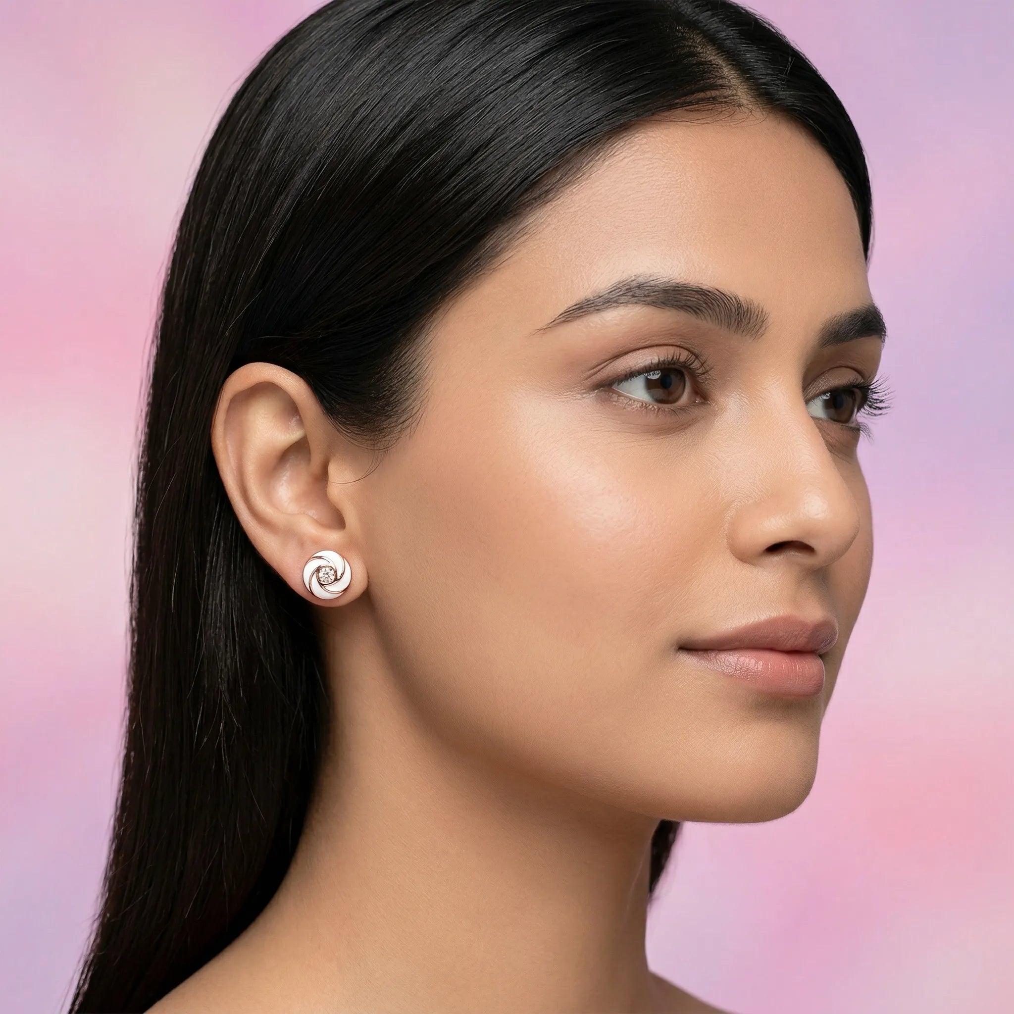 925 Silver Rose Gold Earrings