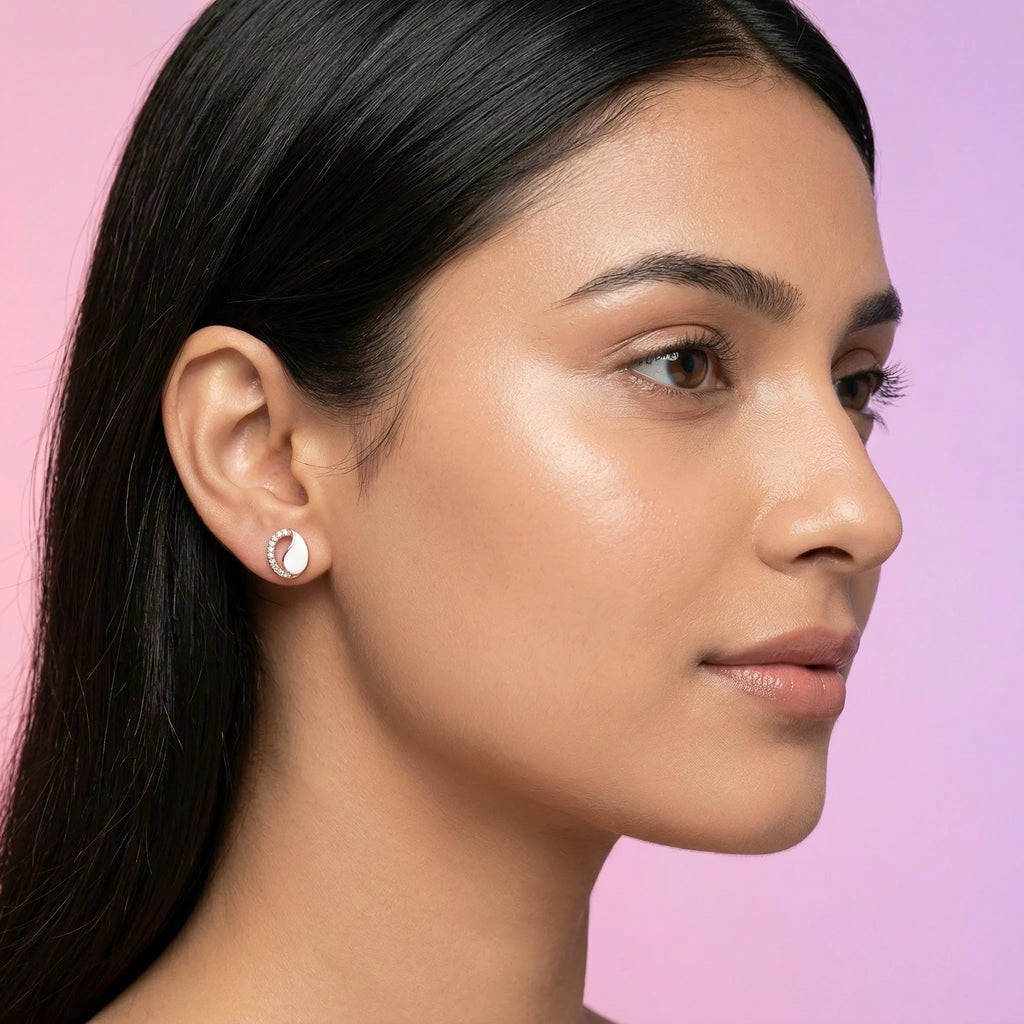 925 Silver Rose Gold Earrings