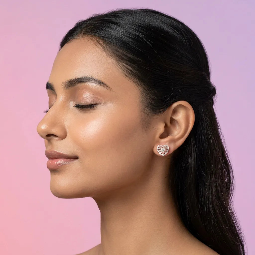 925 Silver Rose Gold Earrings