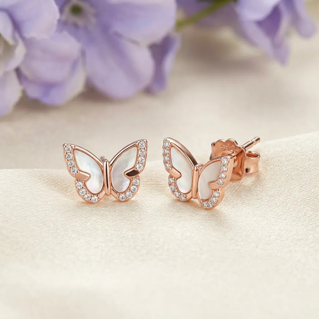 925 Silver Rose Gold Earrings