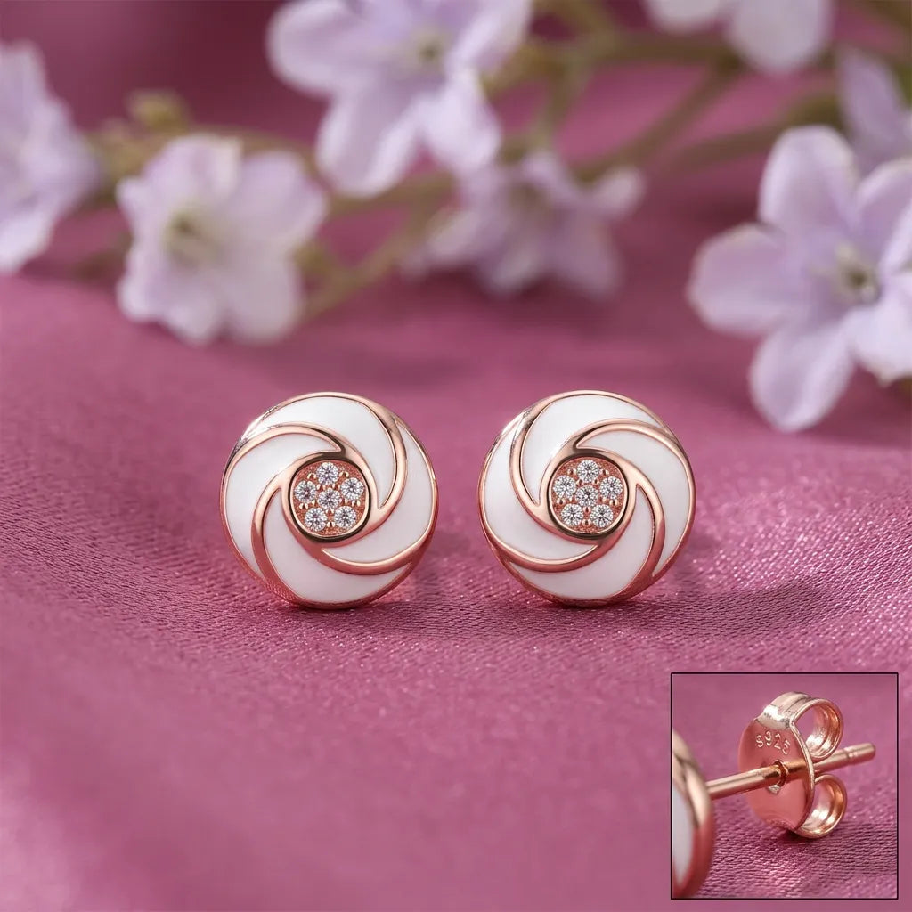 925 Silver Rose Gold Earrings