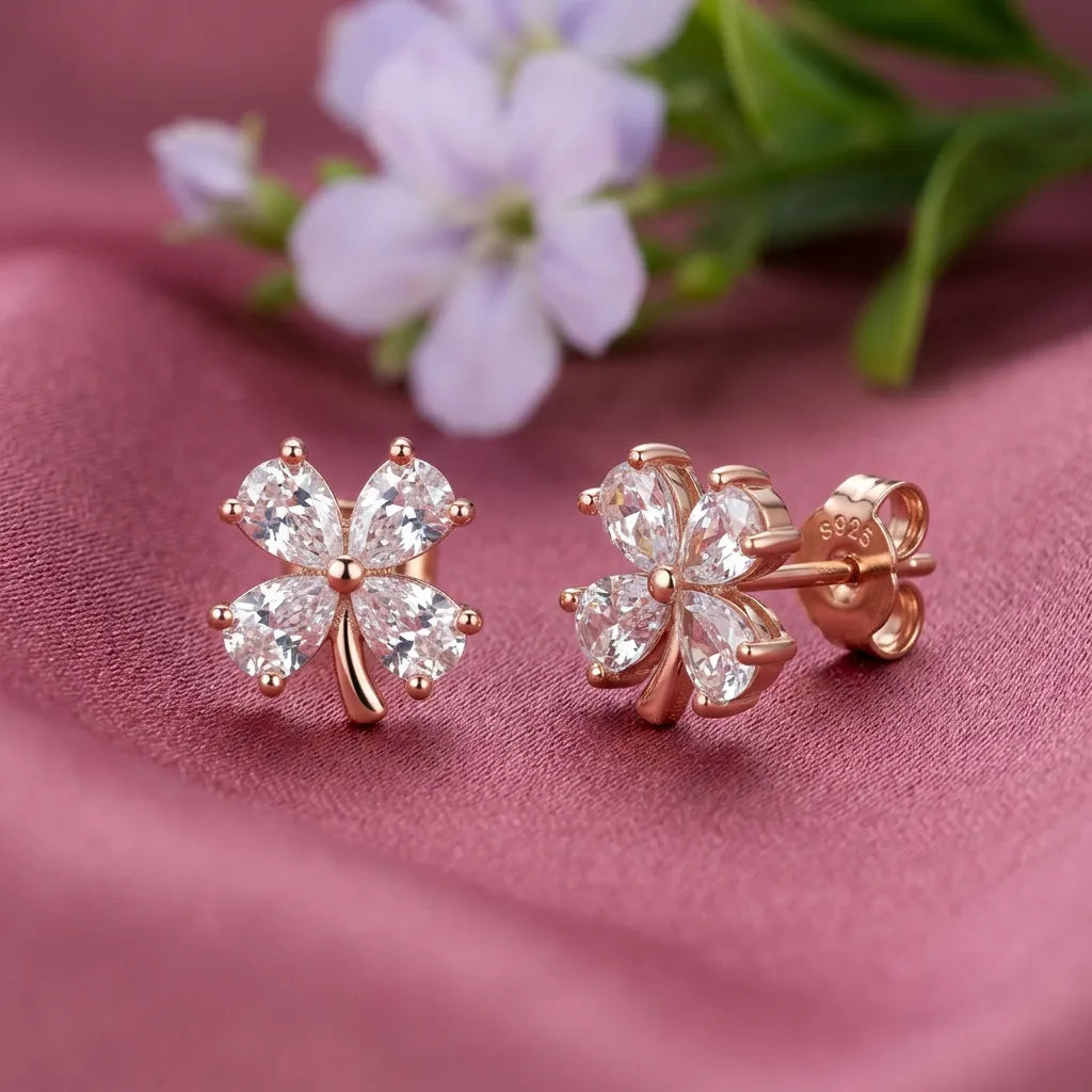 925 Silver Rose Gold Earrings