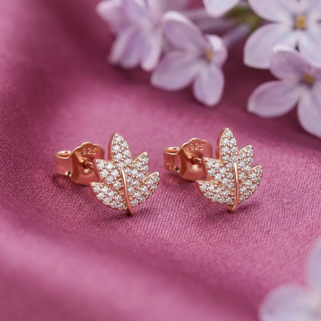925 Silver Rose Gold Earrings