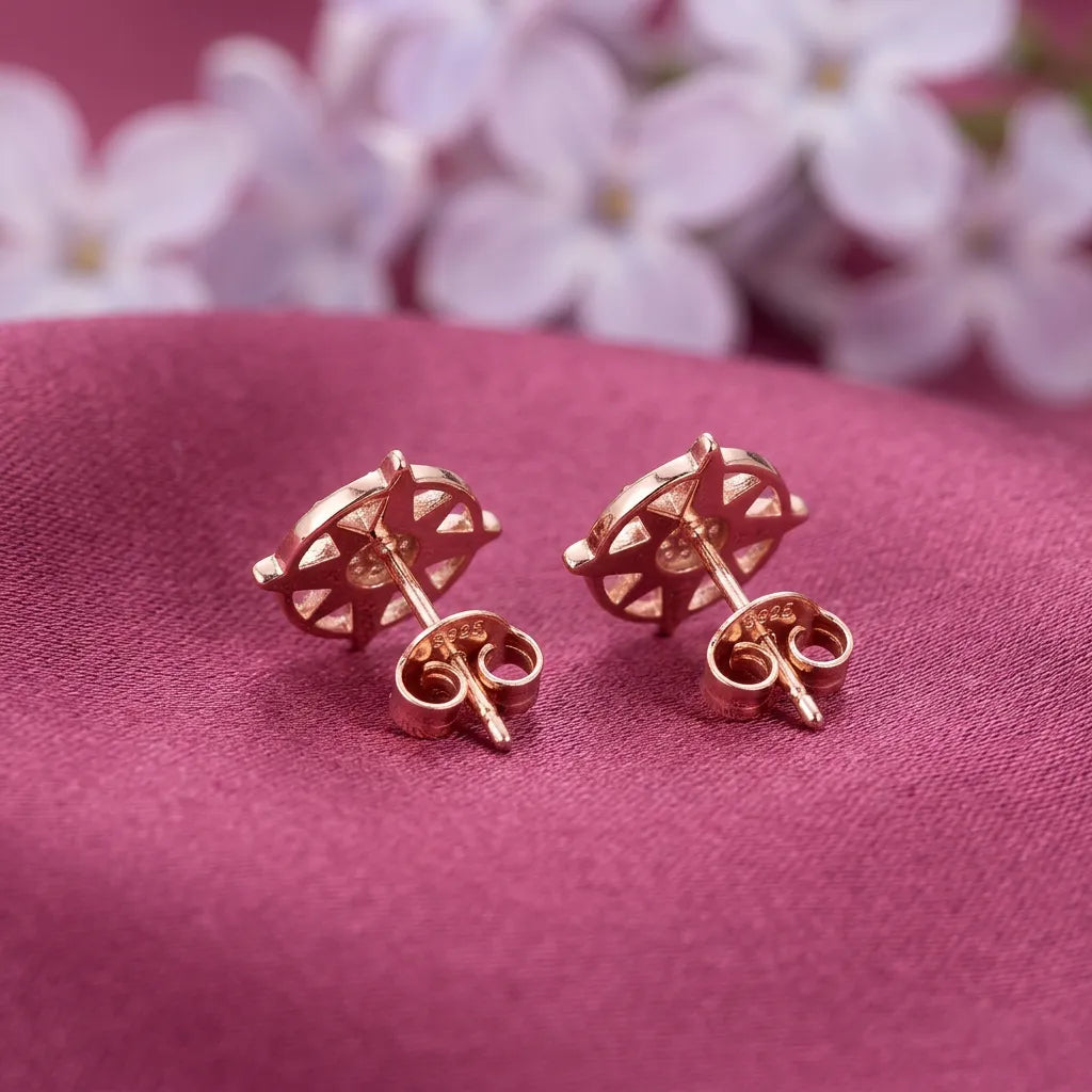 925 Silver Rose Gold Earrings