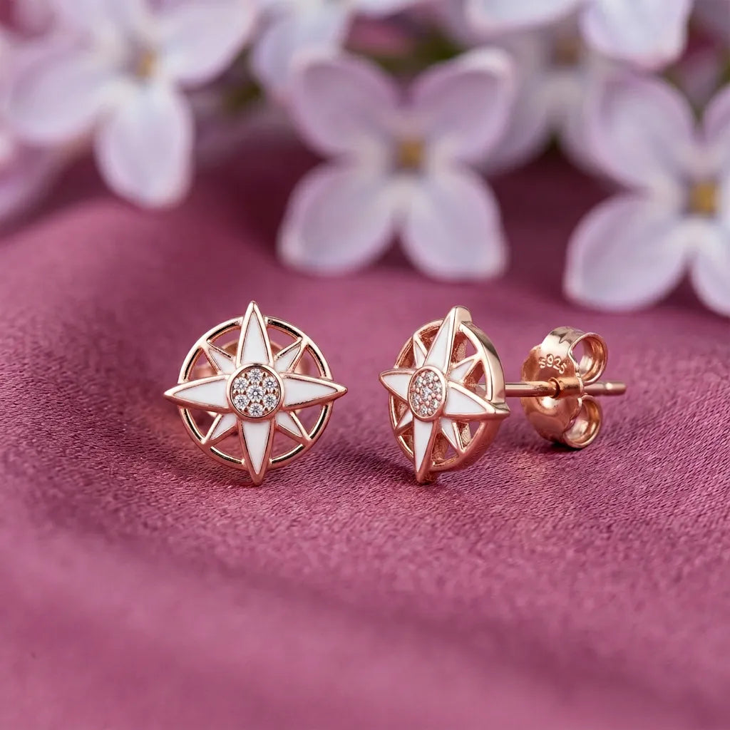 925 Silver Rose Gold Earrings
