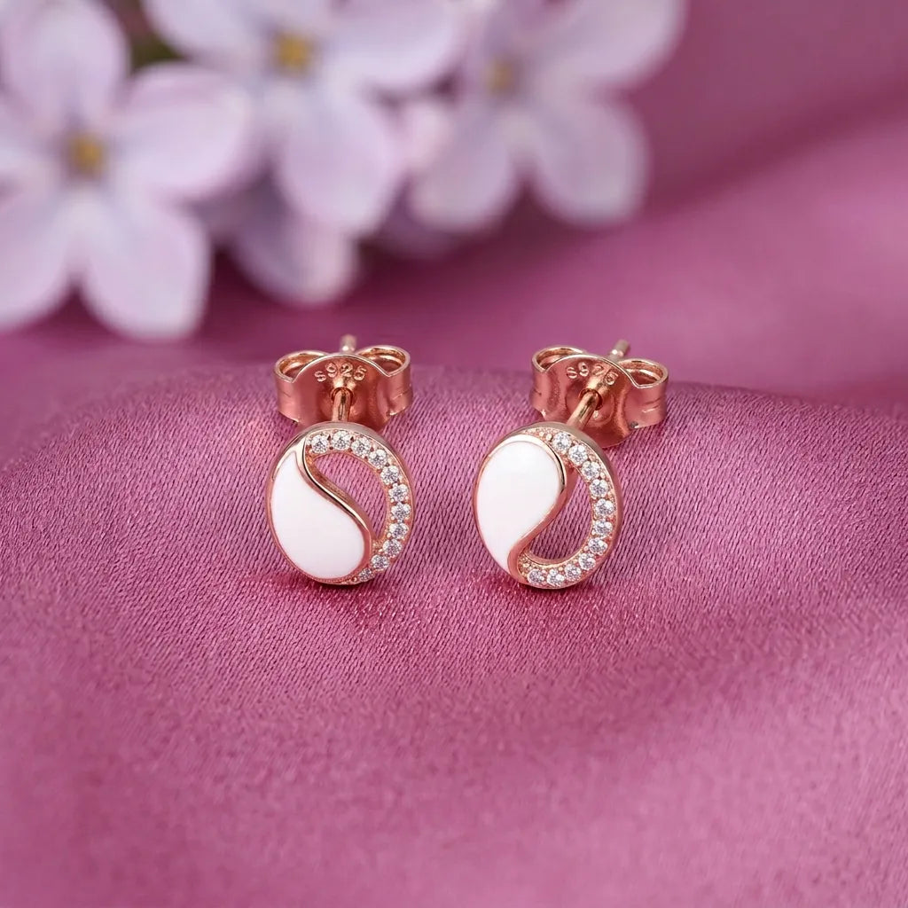 925 Silver Rose Gold Earrings