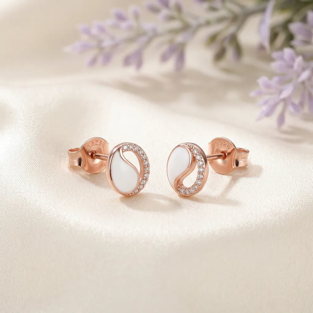 925 Silver Rose Gold Earrings