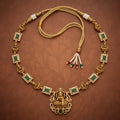 925 Silver Gold Plated Antique Lakshmi Necklace