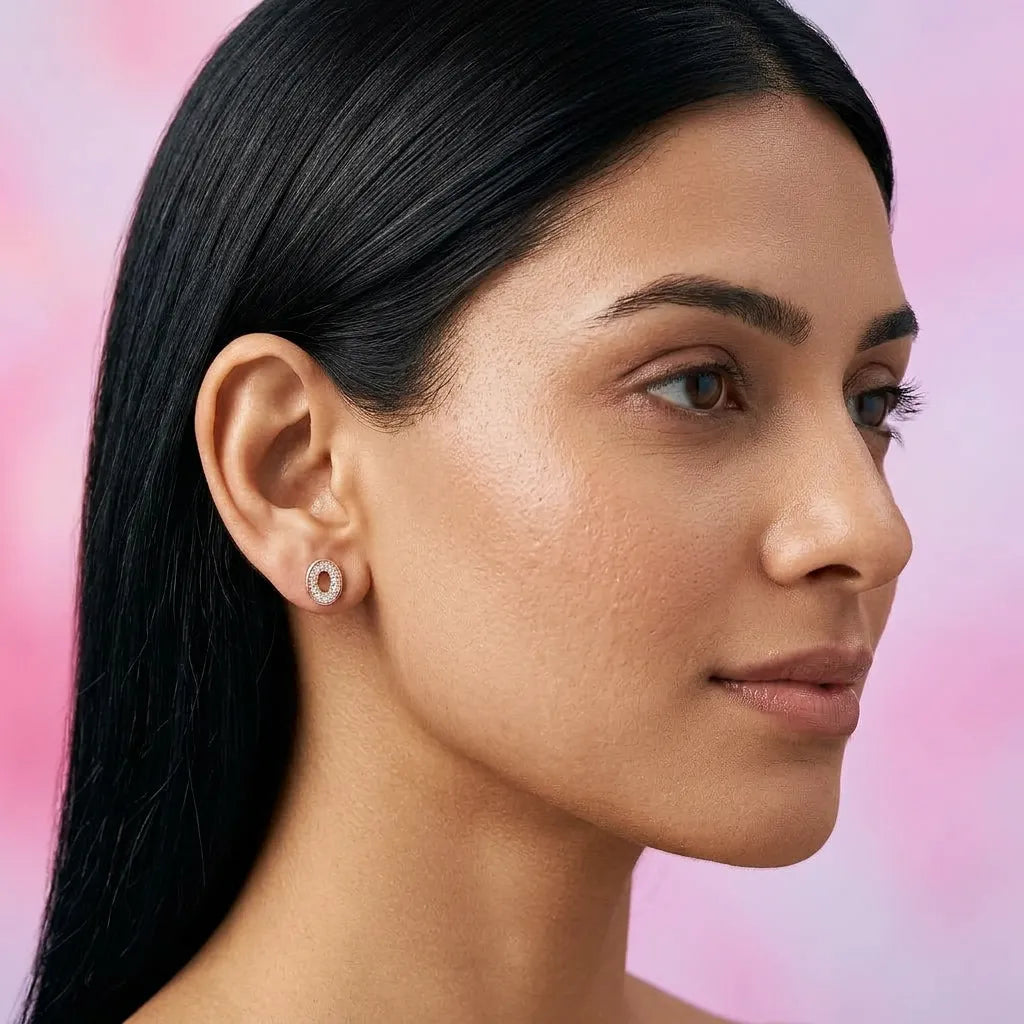 925 Silver Rose Gold Earrings