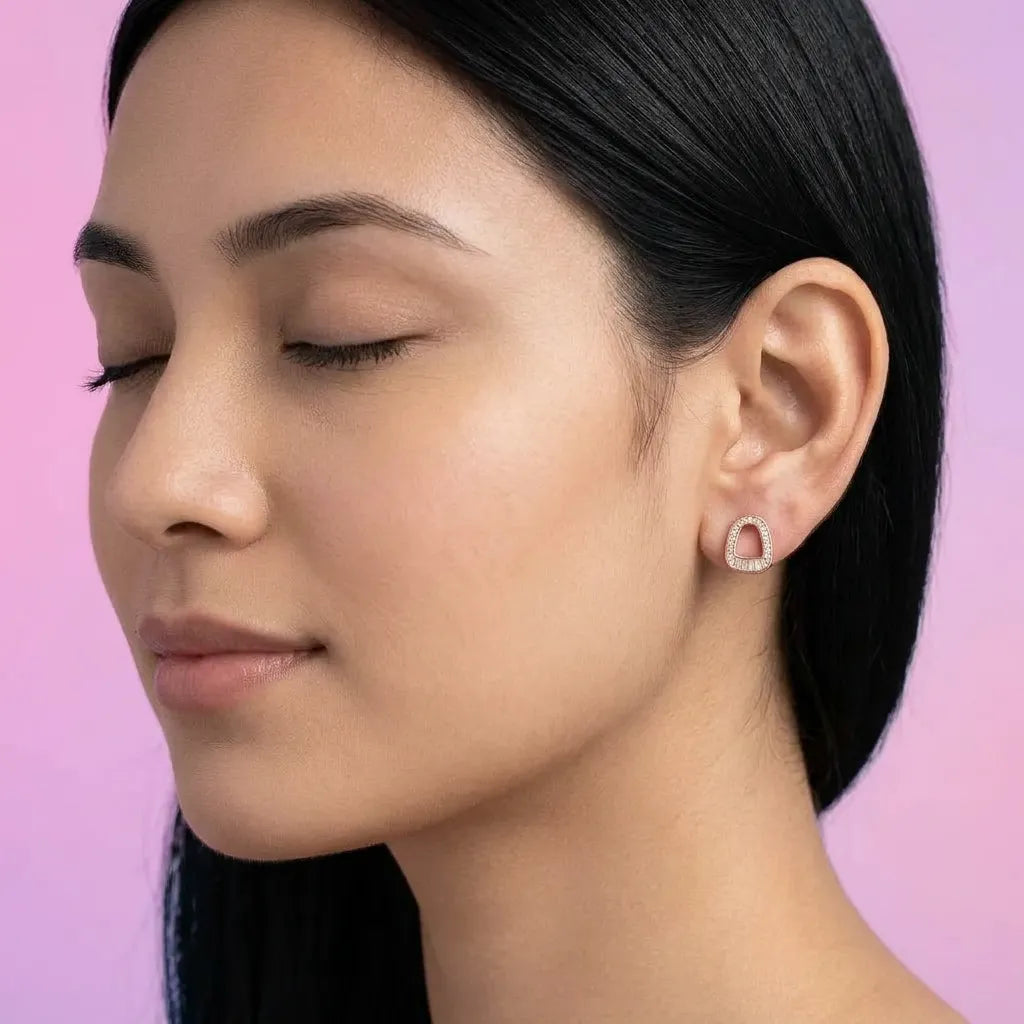 925 Silver Rose Gold Earrings