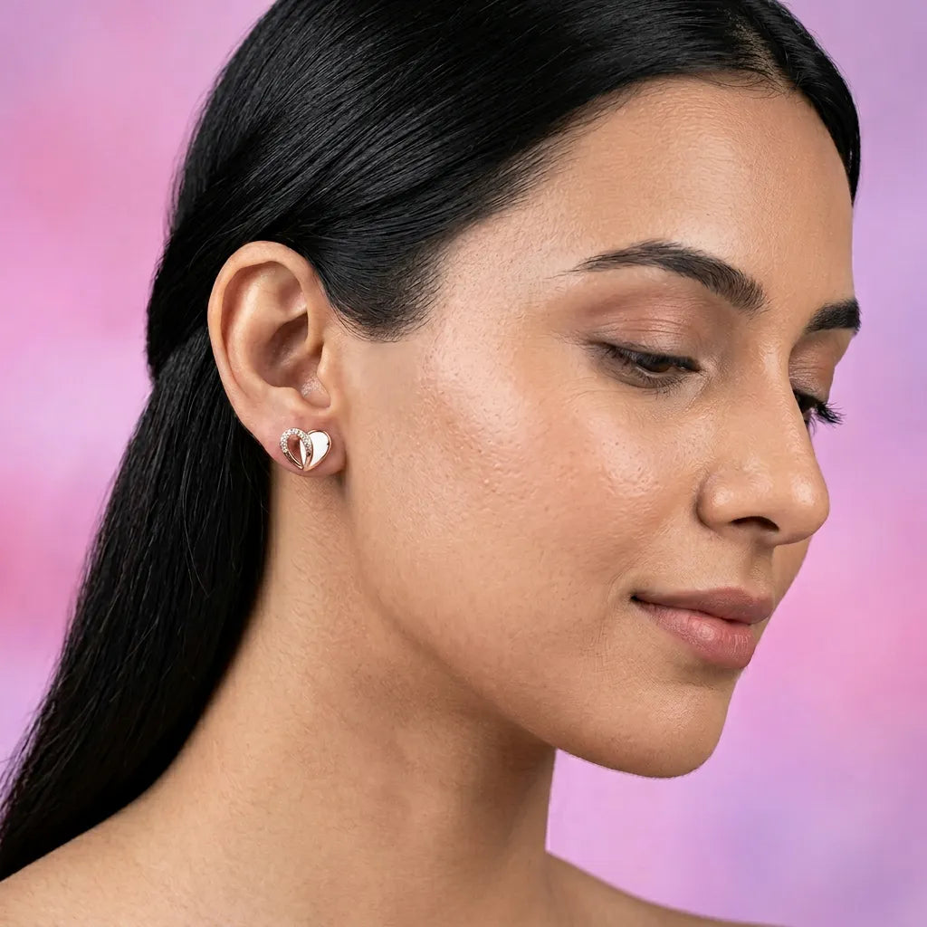 925 Silver Rose Gold Earrings