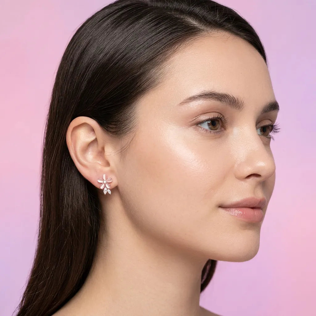 925 Silver Rose Gold Earrings