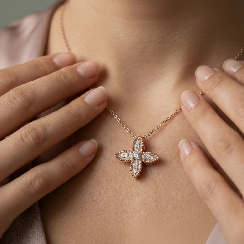Silver Clover Pendent Necklace