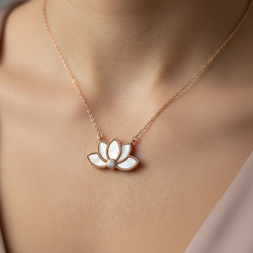 Silver Lotus Necklace