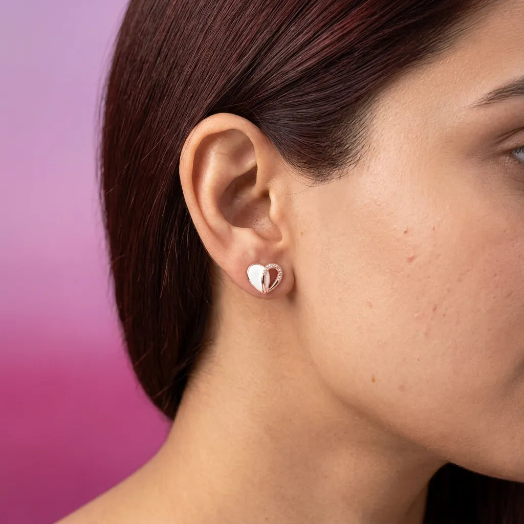 925 Silver Rose Gold Earrings