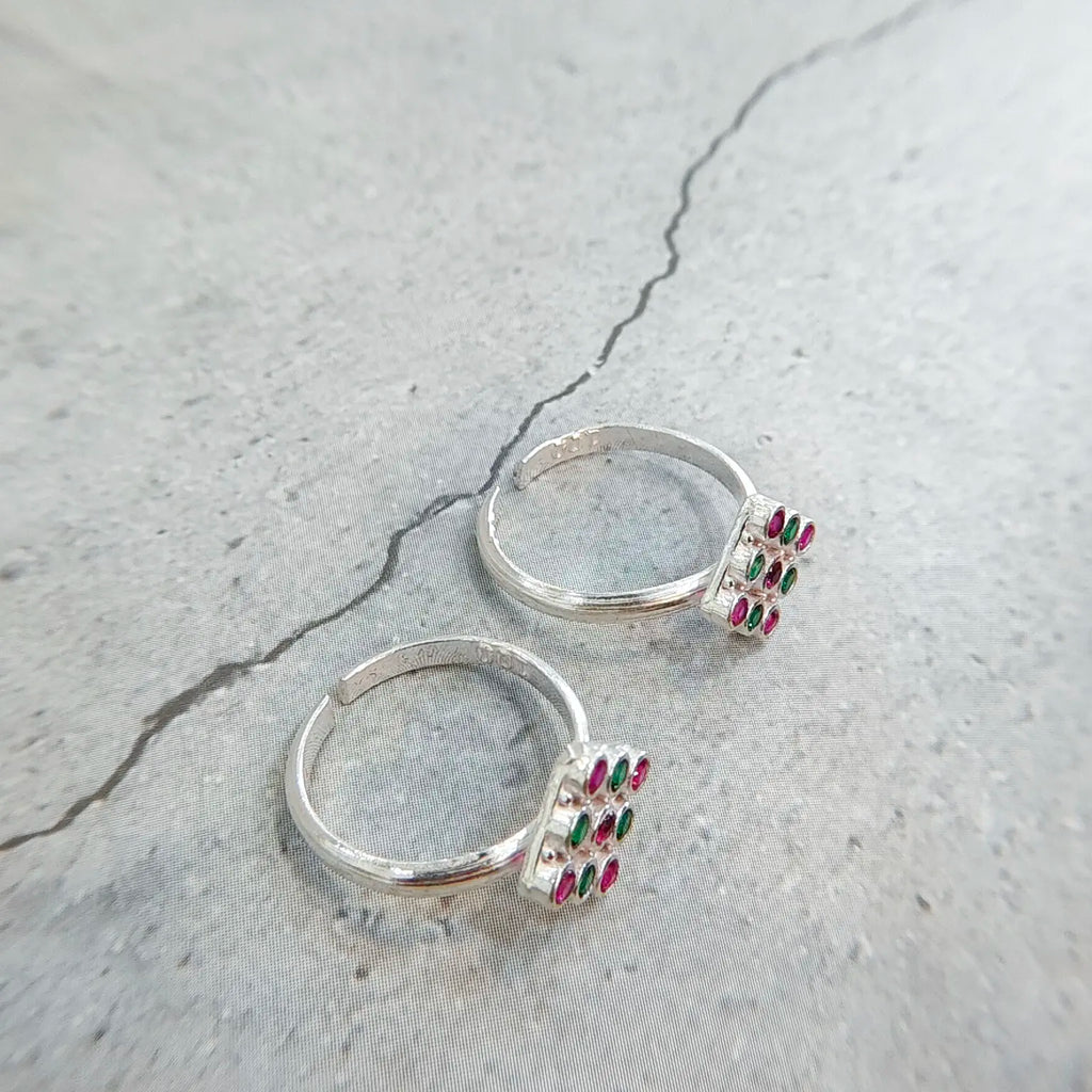 Square Shape Fancy Silver Metti