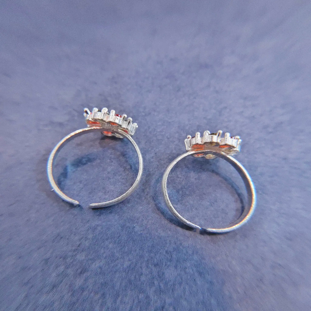 Flower Shaped Stone Silver Metti