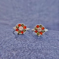 Flower Shaped Stone Silver Metti