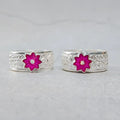 Traditional Flower Silver Metti