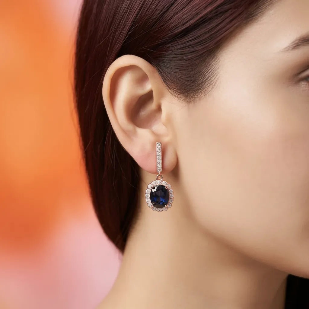925 Silver Rose Gold Earrings