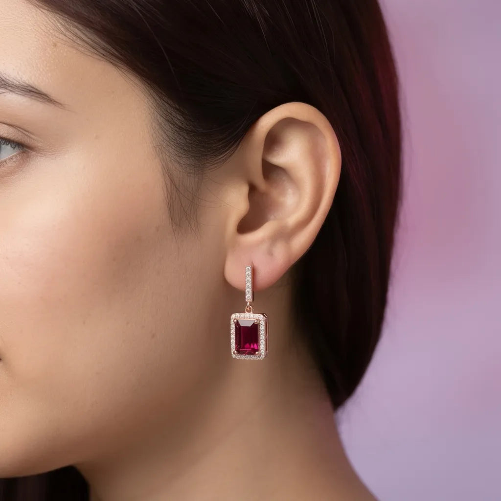 925 Silver Rose Gold Earrings