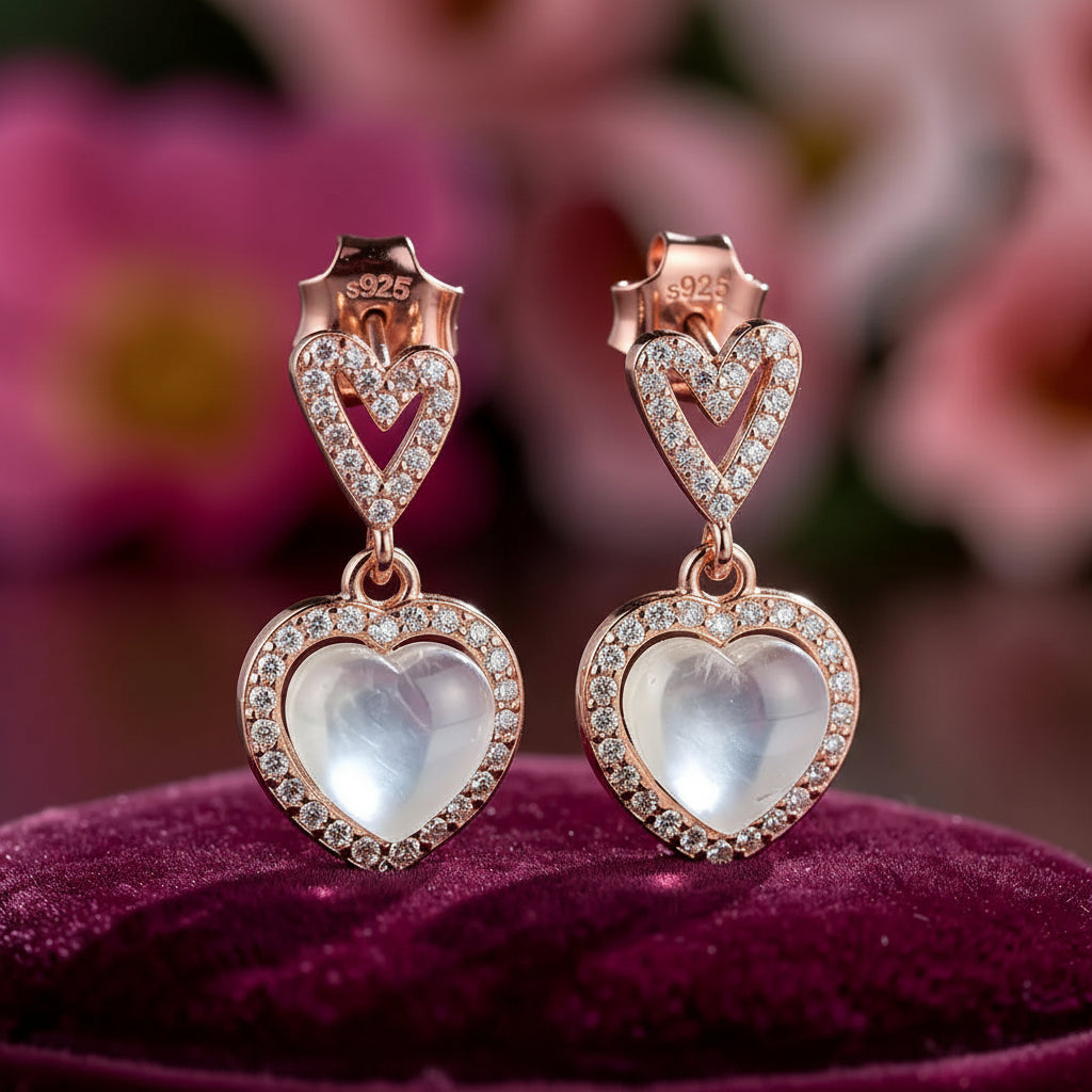 925 Silver Rose Gold Earrings