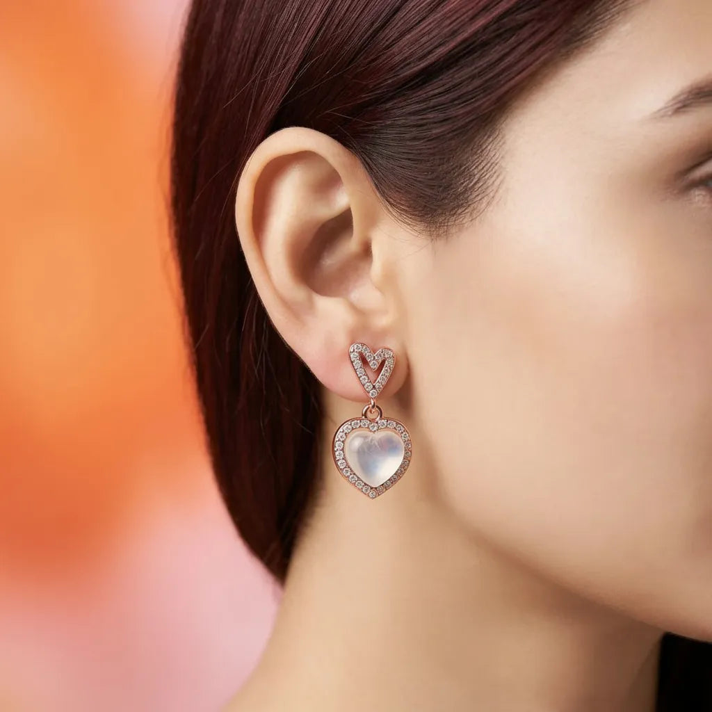 925 Silver Rose Gold Earrings