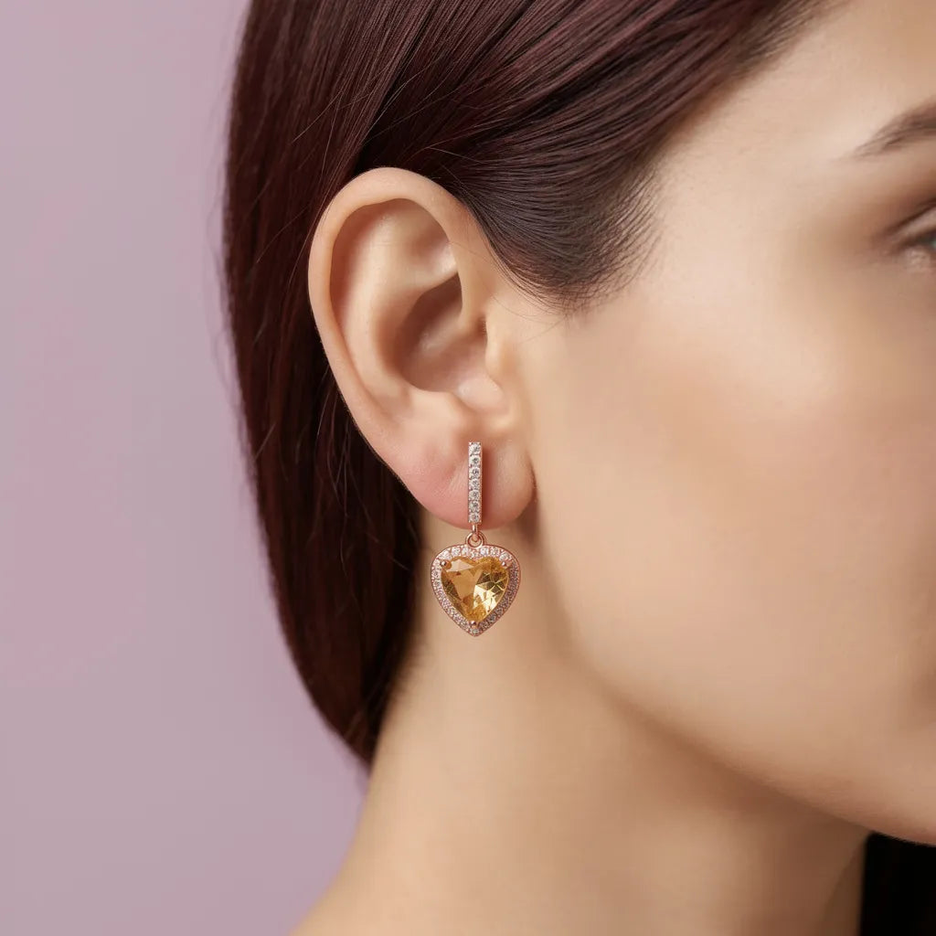 925 Silver Rose Gold Earrings