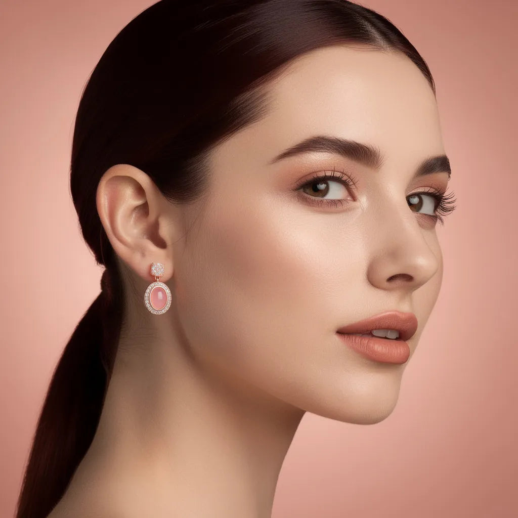 925 Silver Rose Gold Earrings