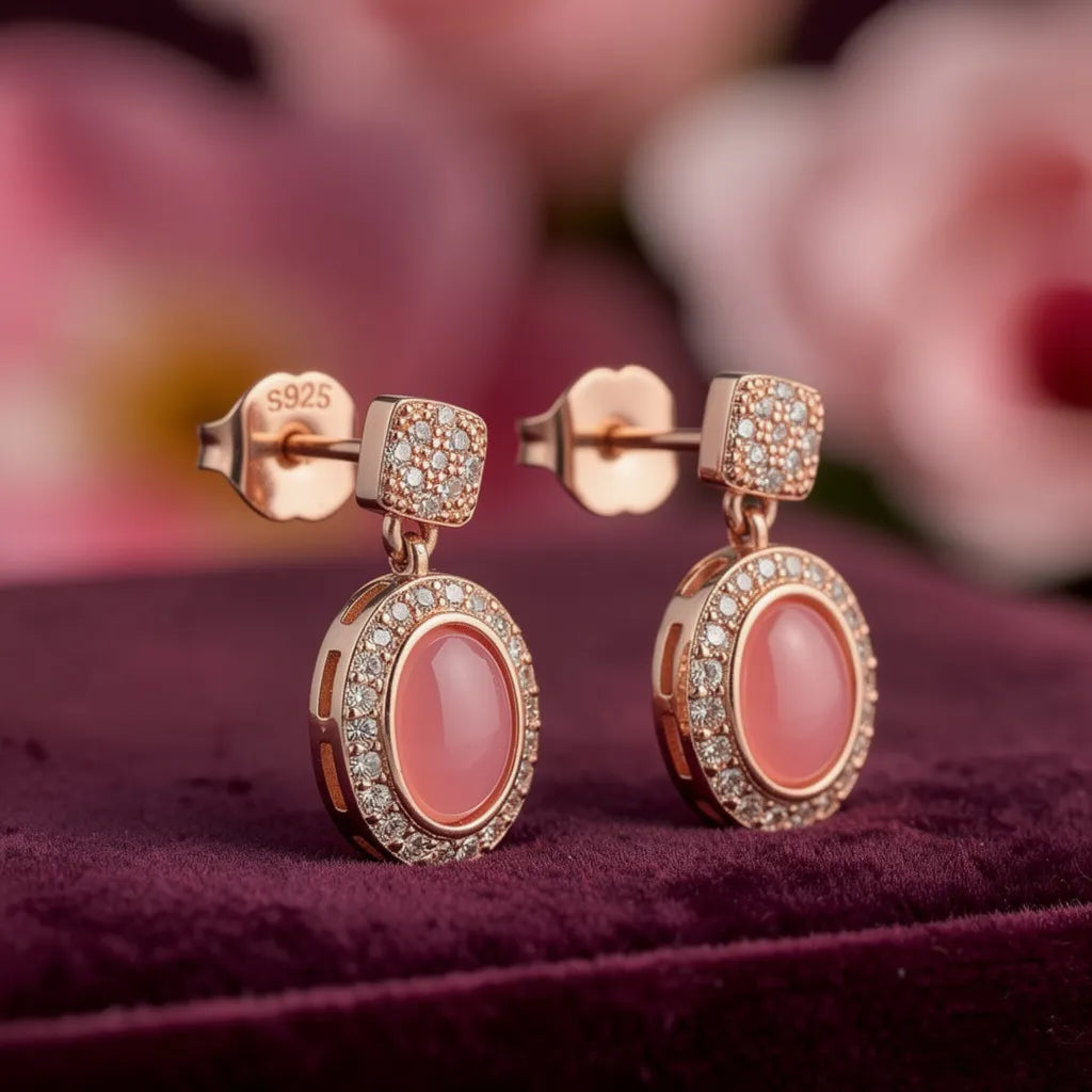 925 Silver Rose Gold Earrings