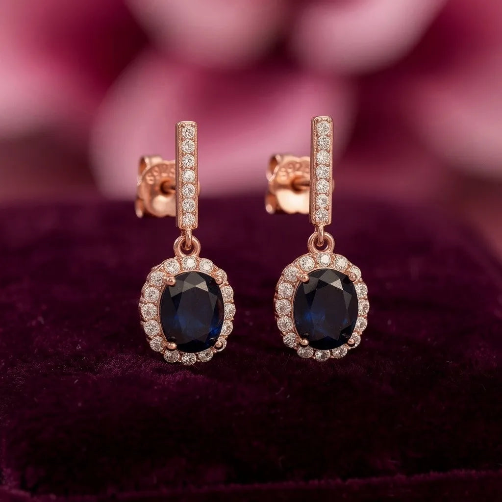 925 Silver Rose Gold Earrings