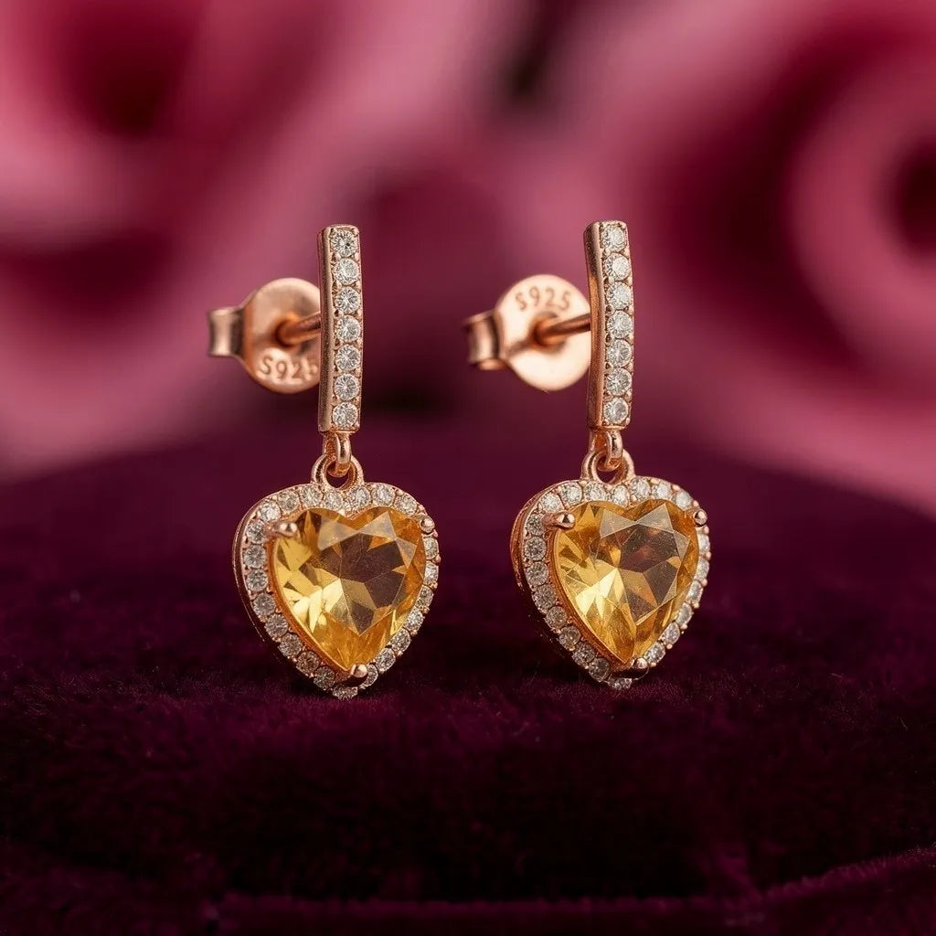 925 Silver Rose Gold Earrings