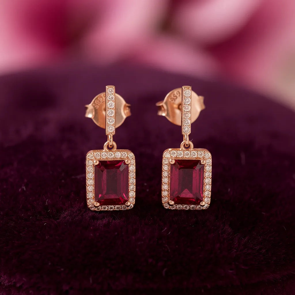 925 Silver Rose Gold Earrings
