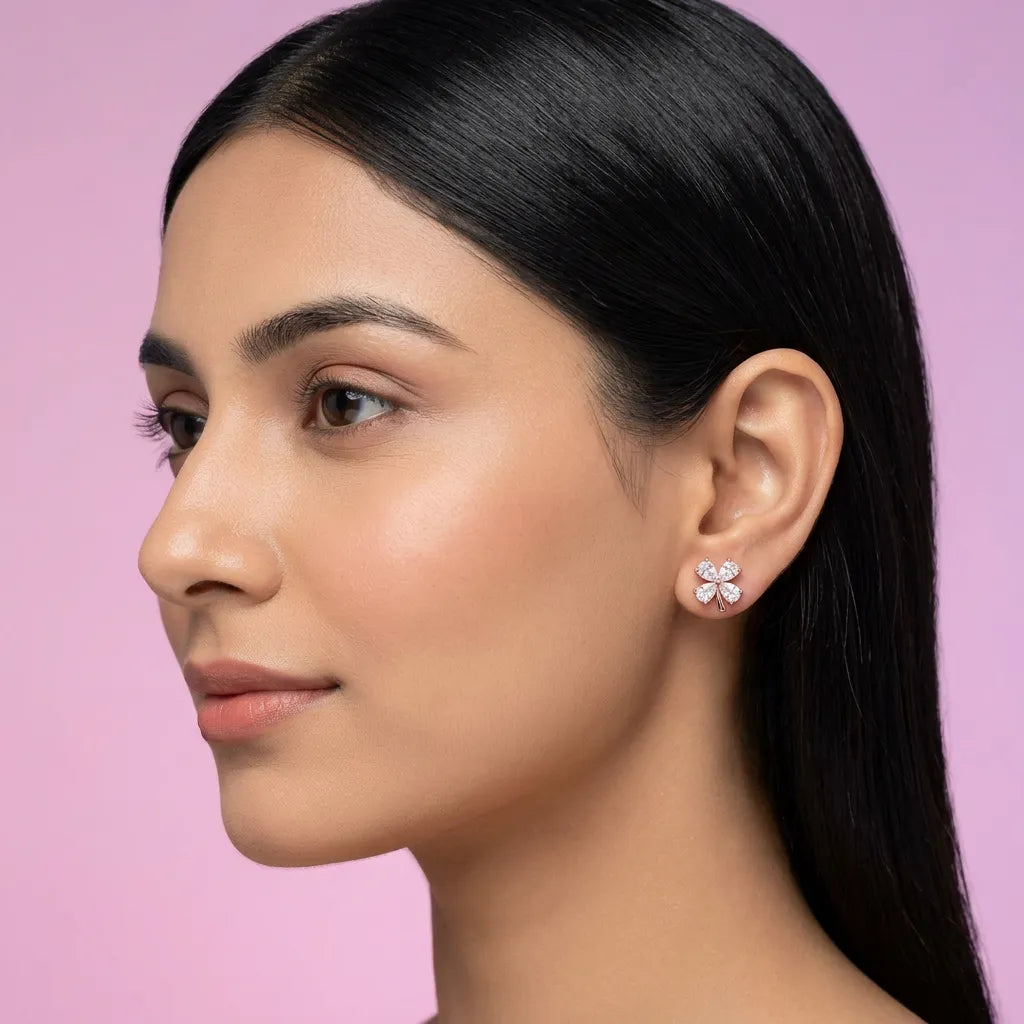 925 Silver Rose Gold Earrings